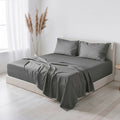 Premium Egyptian Cotton Virtu Bed Sheets Set, Deep Pocket Rayon Derived 4 Piece Queen Sheets sets, Gray - Premium Ultra-Soft Pillowcase Pair for Sleeping - Default Title