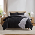 Luxurious Quilted Comforter Sets, All Season Lightweight Reversible Queen Comforter Set, 3-Pc Bedding Sets, Black/Charcoal gray - Cloud-Like Soft Lightweight Bed Comforter - Default Title