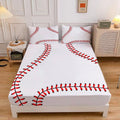 Ultra-Soft Baseball Sheet Set Sports Theme Bedding Set for Kids 3D Baseball Pattern Bed Sheets Baseball Games Bed Sheet Set Room... - Luxury Bed Sheet Set with Deep Pockets - Default Title