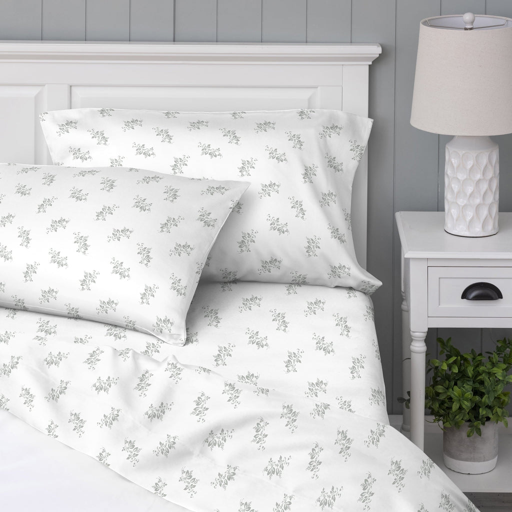 Ultra-Soft 100% Cotton Percale 4-Piece Queen Size Deep Pocket Printed Bed Sheets Set, 1 Fitted, 1 Flat Sheet with 2 Pillowcases,... - Premium Ultra-Soft Pillowcase Pair for Sleeping - Default Title