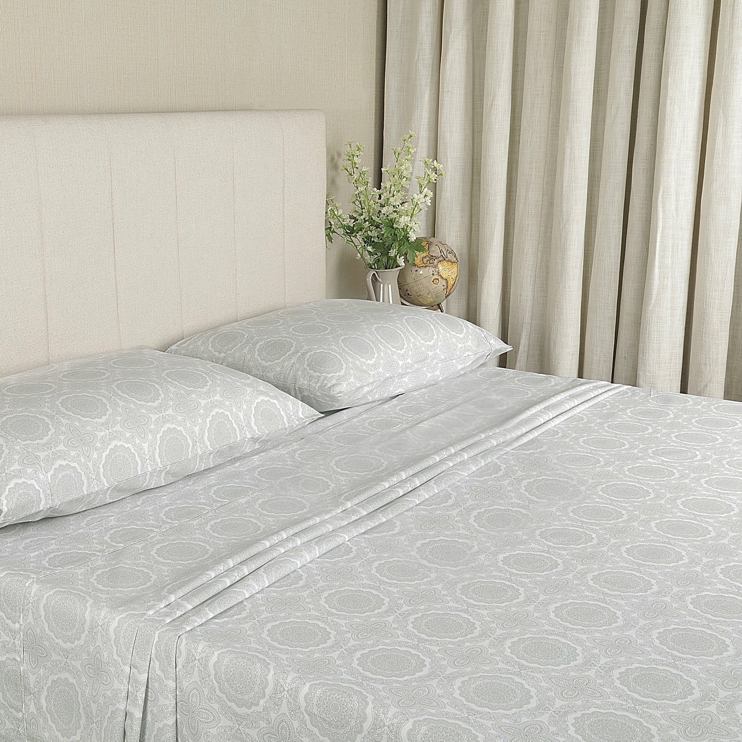 Breathable Luxury 100% Cotton Queen Sheets Set, 4 Piece Bed Sheets Set with HeiQ Fresh, Percale Weave, Hotel Luxury, Ultra Soft Sheets ... - Luxury Bed Sheet Set with Deep Pockets - Default Title