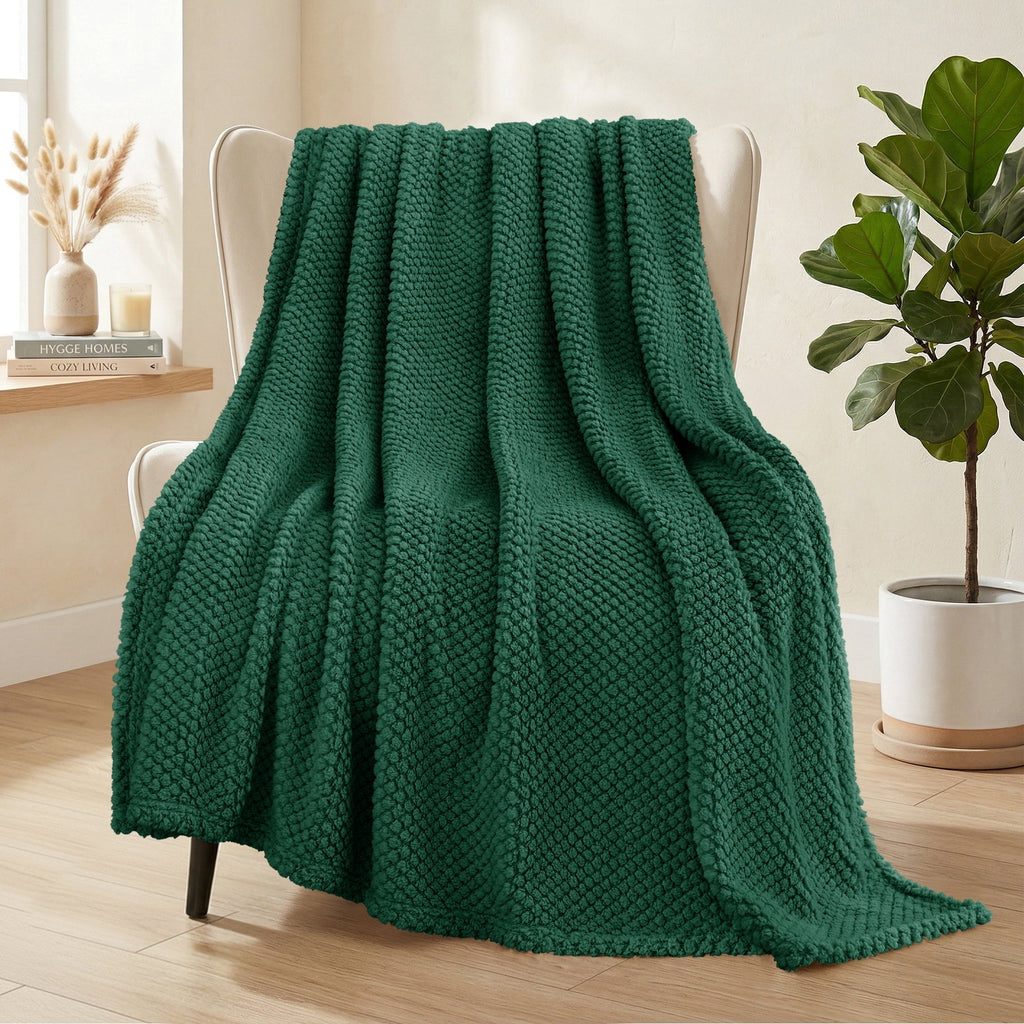 Super Soft Flannel Fuzzy Fleece 50"x70" Throw Blanket for Couch, Fluffy Warm Soft Jacquard Blankets for Fall Winter, Lightweight and Coz... - Cozy Fleece Throw Blanket for Couch & Bed - Default Title