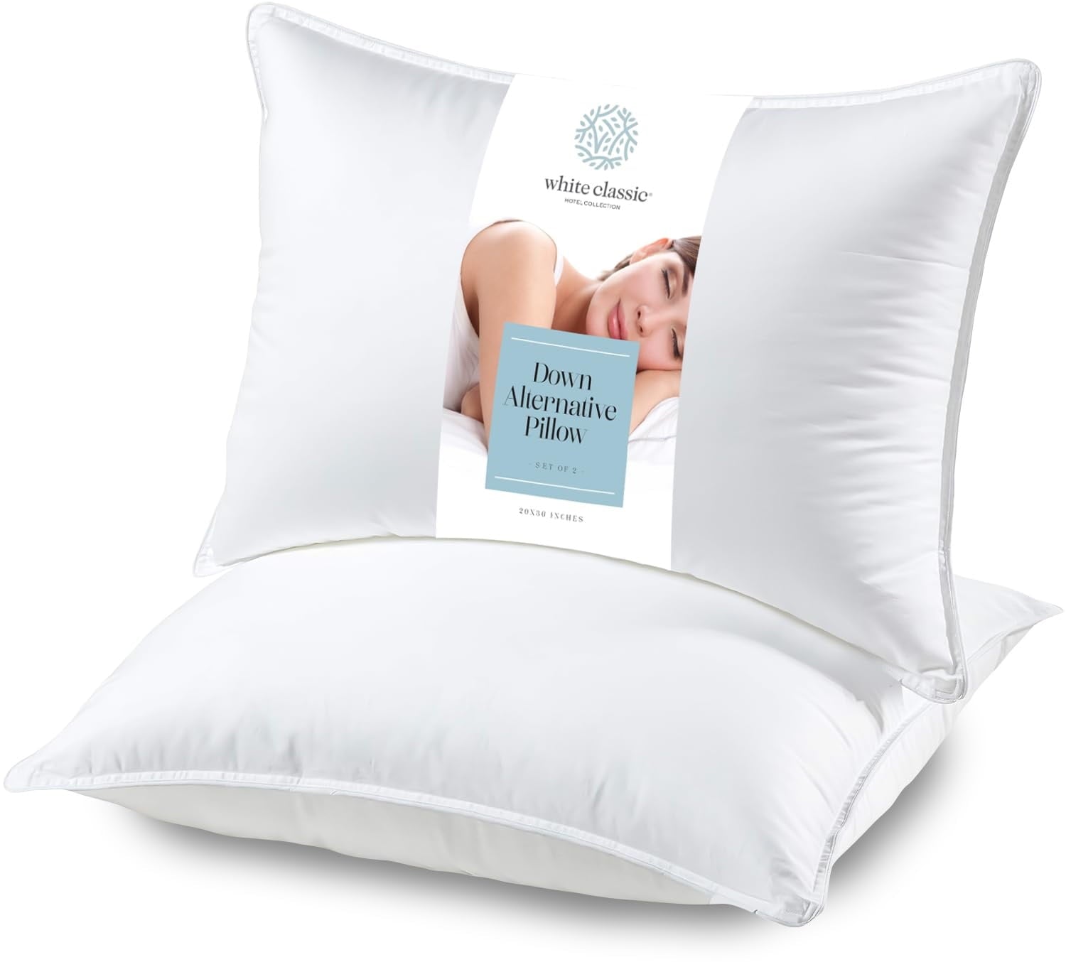 Decorative Plump Bed Pillows for Sleeping 2 Pc Set, Queen Size Pillow Side Sleeper Set, Down Alternative Luxury Hotel Soft Pillow 28x2... - Orthopedic Shredded Foam Bed Pillow Set - Default Title