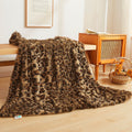 Reversible Sherpa Luxury Faux Fur Leopard Print Throw, Soft 50x60 Cheetah Print Fluffy Blanket, Shaggy Plush Decorative Couch Throw, Cu... - Lightweight Plush Warm Blanket for All Seasons - Default Title