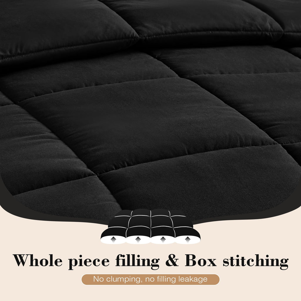 Luxurious Quilted Queen Size Comforter Sets, 3 Piece Soft Quilted Bedding Sets, All-Season Down Alternative Comforter with 2 Pillow Sha... - Hypoallergenic Ultra-Fluffy Quilt for Winter Detail