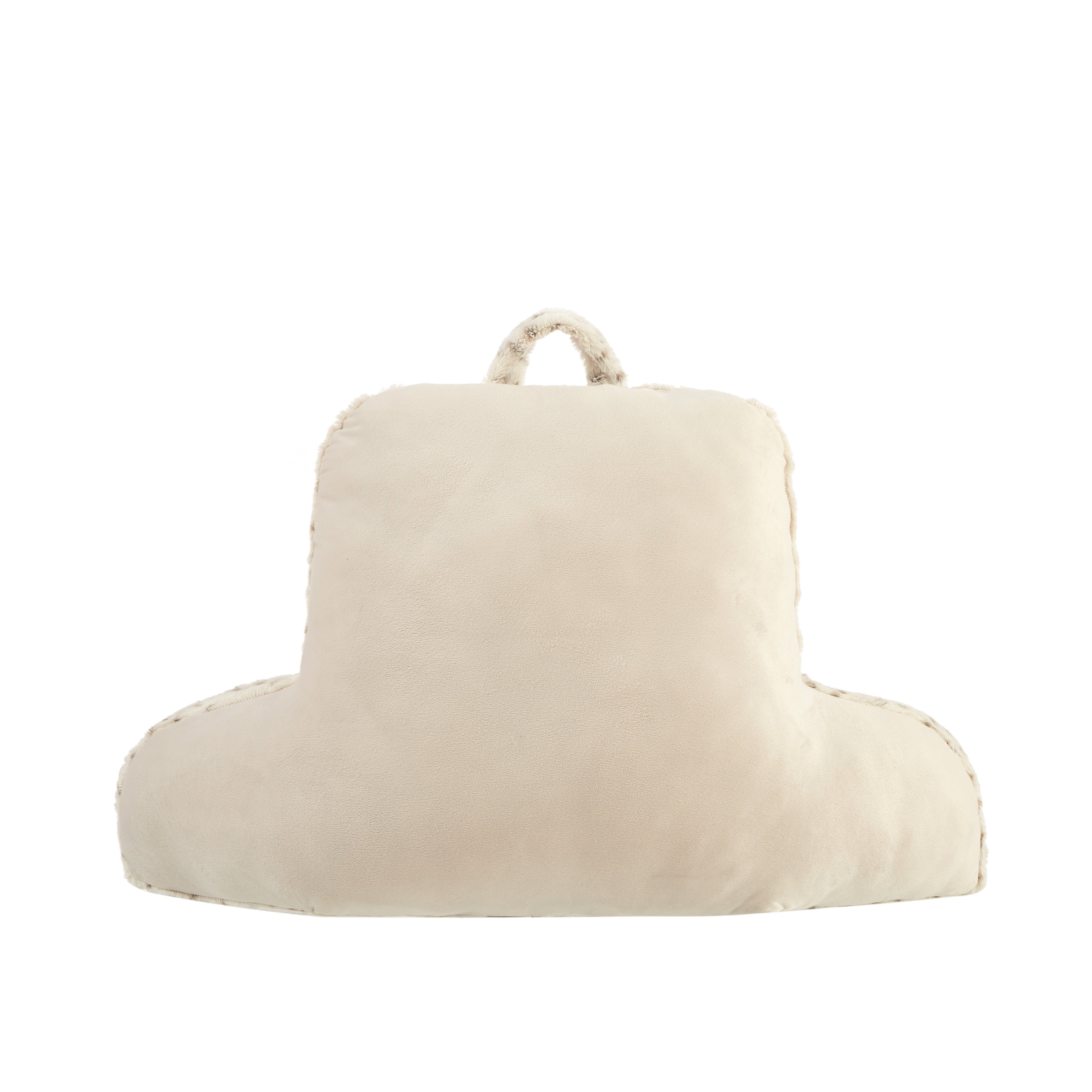 Hotel Collection Faux Fur Backrest Pillow for Adults, 23"x 30" Snow Leopard - Hotel Quality Plush Sleeping Pillows Detail