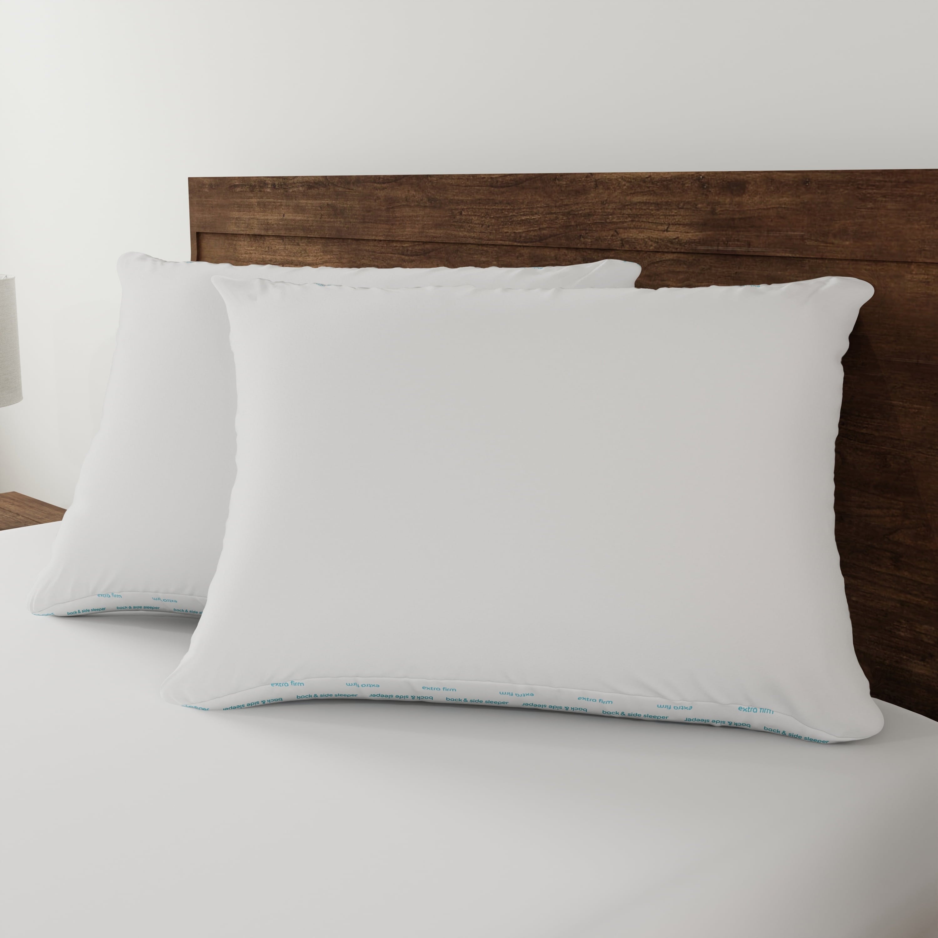 Ergonomic Memory Foam (2 pack) Back & Side Sleeper Bed Pillow, Standard/Queen - Extra Firm Support (4 Pack) - Orthopedic Shredded Foam Bed Pillow Set Detail