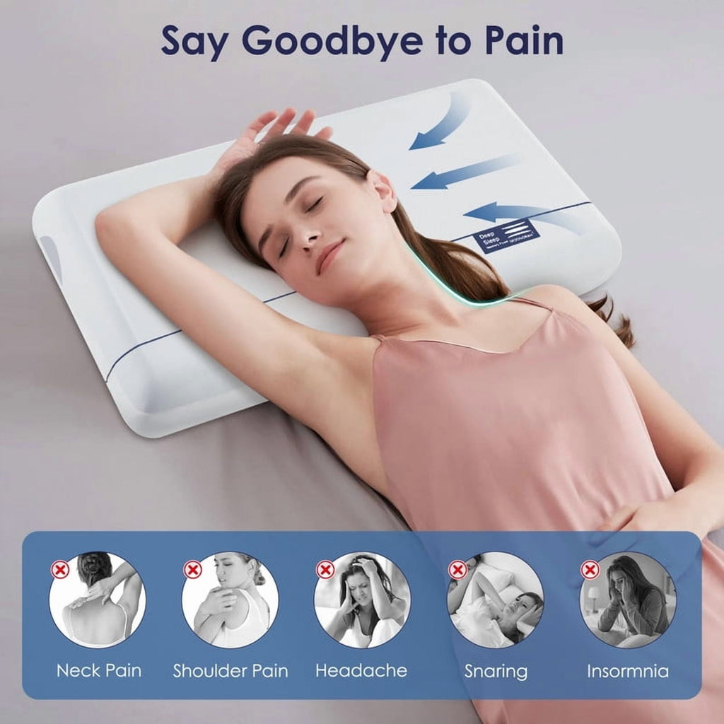 Fluffy Shredded Cooling Memory Foam Bed Pillow for Neck Pain Relief, Two-Sided Cooling Pillow for Back, Stomach and Side Sleepers, Tw... - Decorative Throw Pillow Cushion for Sofa & Bed Detail