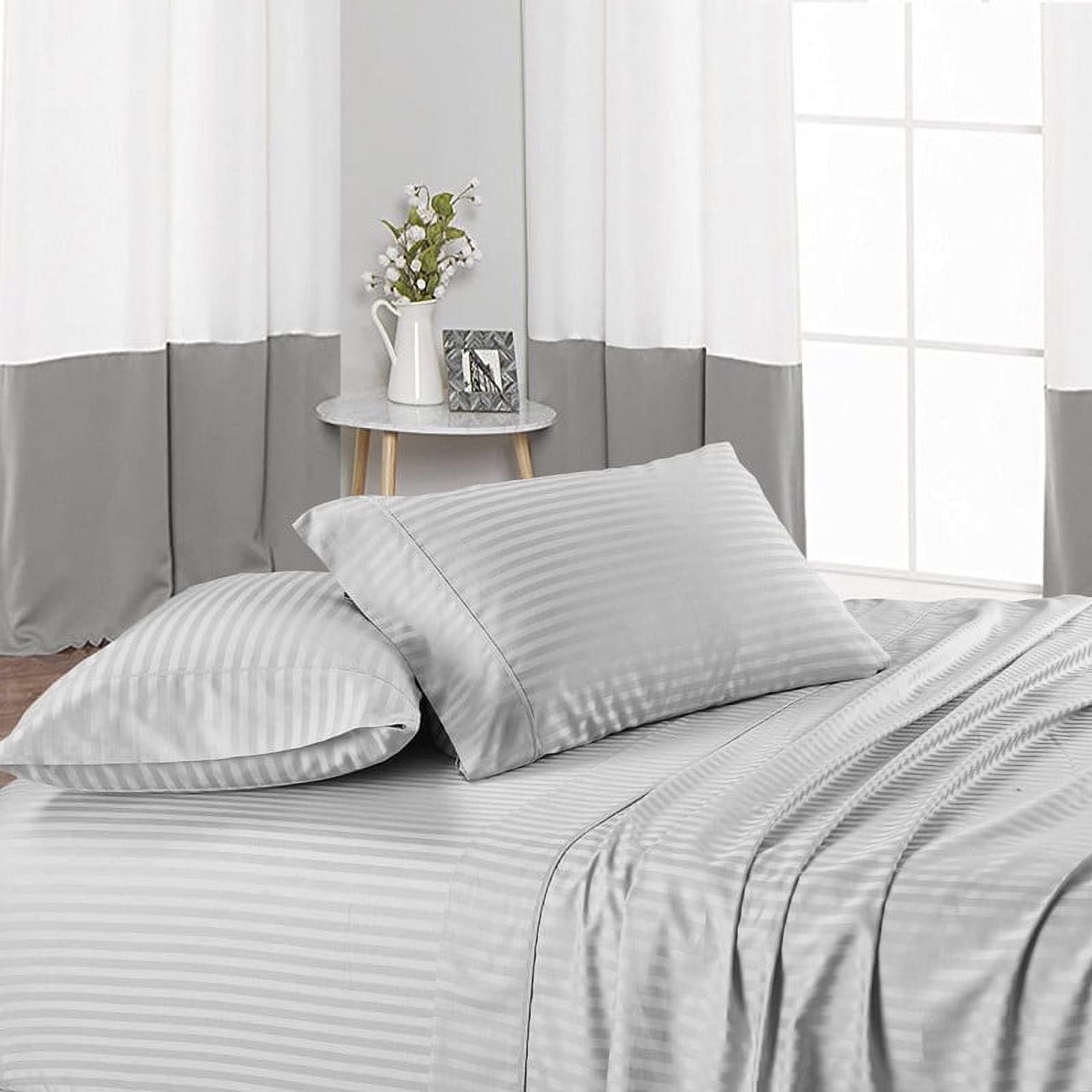 Cooling Sateen 4 Piece 100% Egyptian Cotton Bed Sheets Set - Luxury Soft & Sheets - Deep Pocket of 16" Inch - Hotel Style Silky Bedd... - Cooling Hotel Quality Bedding Sheets and Pillowcases Detail