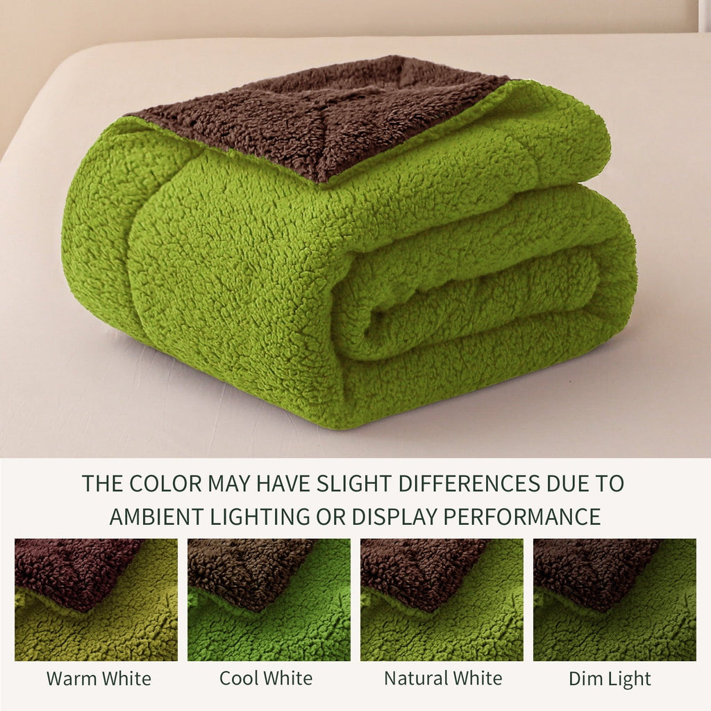 Super Soft Flannel Reversible Sherpa Fleece Throw Blanket for Couch, Soft Plush Blanket for Bed Sofa, Warm Fluffy Blankets for All Seaso... - Lightweight Plush Warm Blanket for All Seasons Detail
