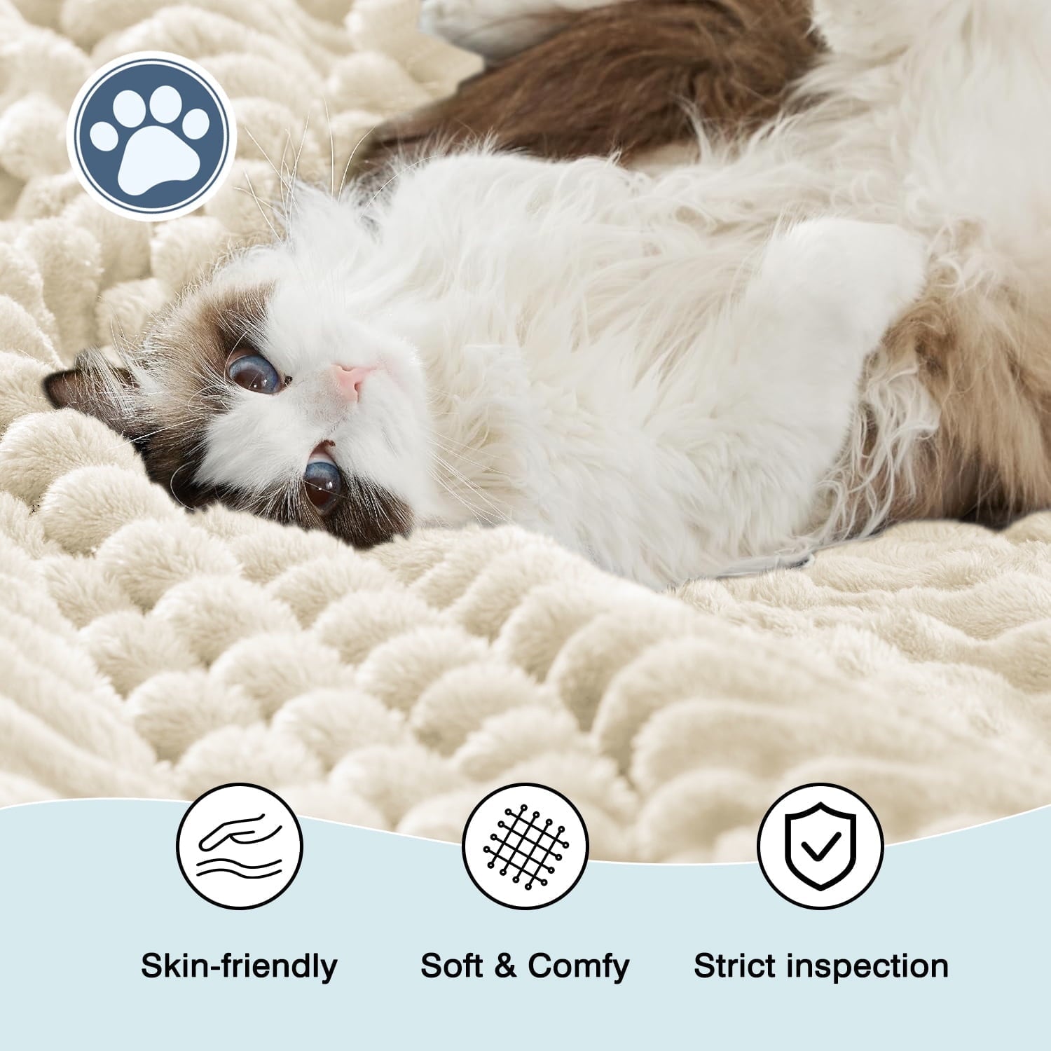 Decorative Knitted Throw Size Blanket, Extra Soft Lightweight Bed Blanket with Strip , Plush Fuzzy Cozy Throws for Couch, Bed, Sofa Cozy... - Super Soft Reversible Sherpa Flannel Blanket Detail
