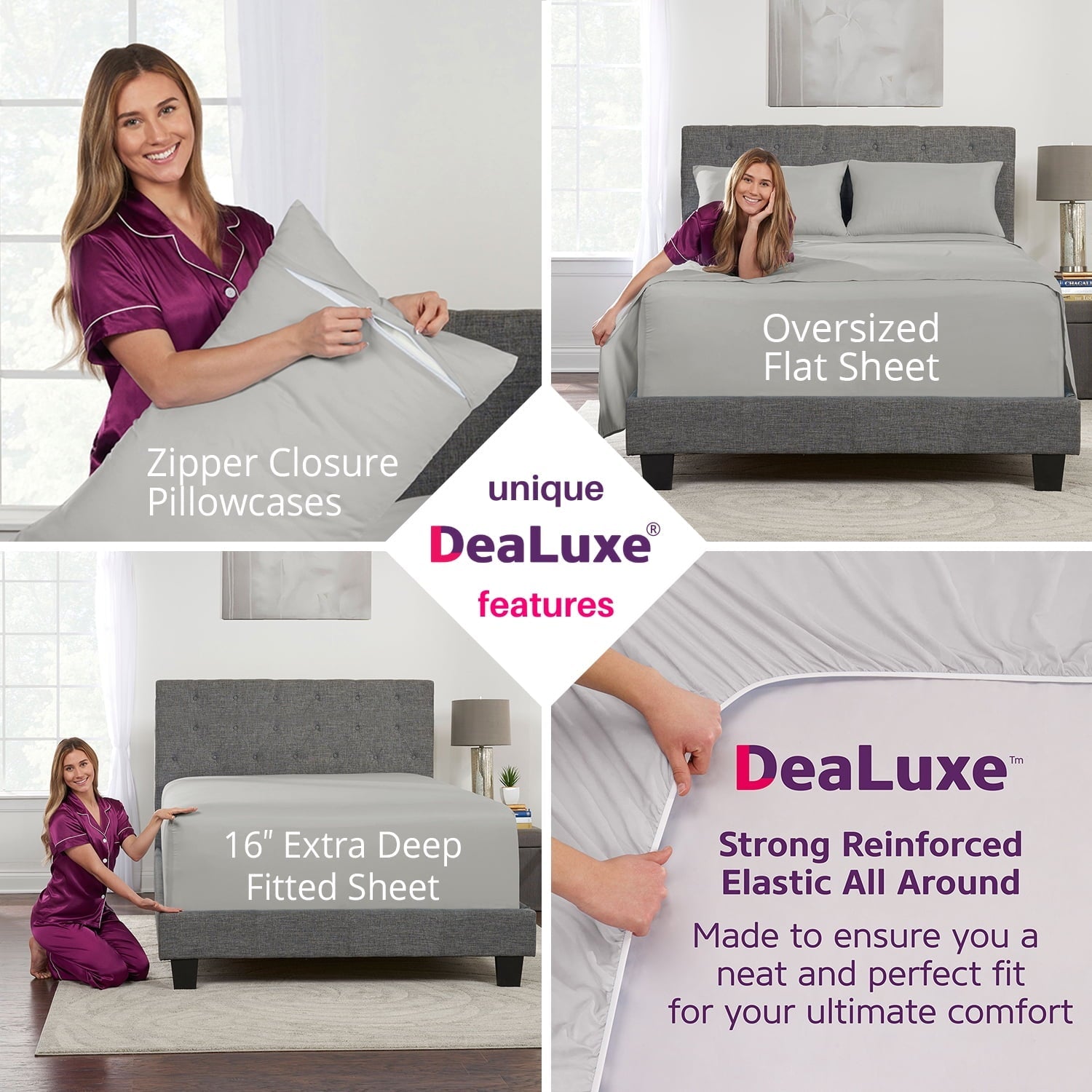 Wrinkle-Resistant Bedding 21” King Extra Deep Pocket Sheets - Deep King Fitted Sheet - Super And Ultra Deep Sheet - For Deep Mattress -... - Cooling Hotel Quality Bedding Sheets and Pillowcases Detail