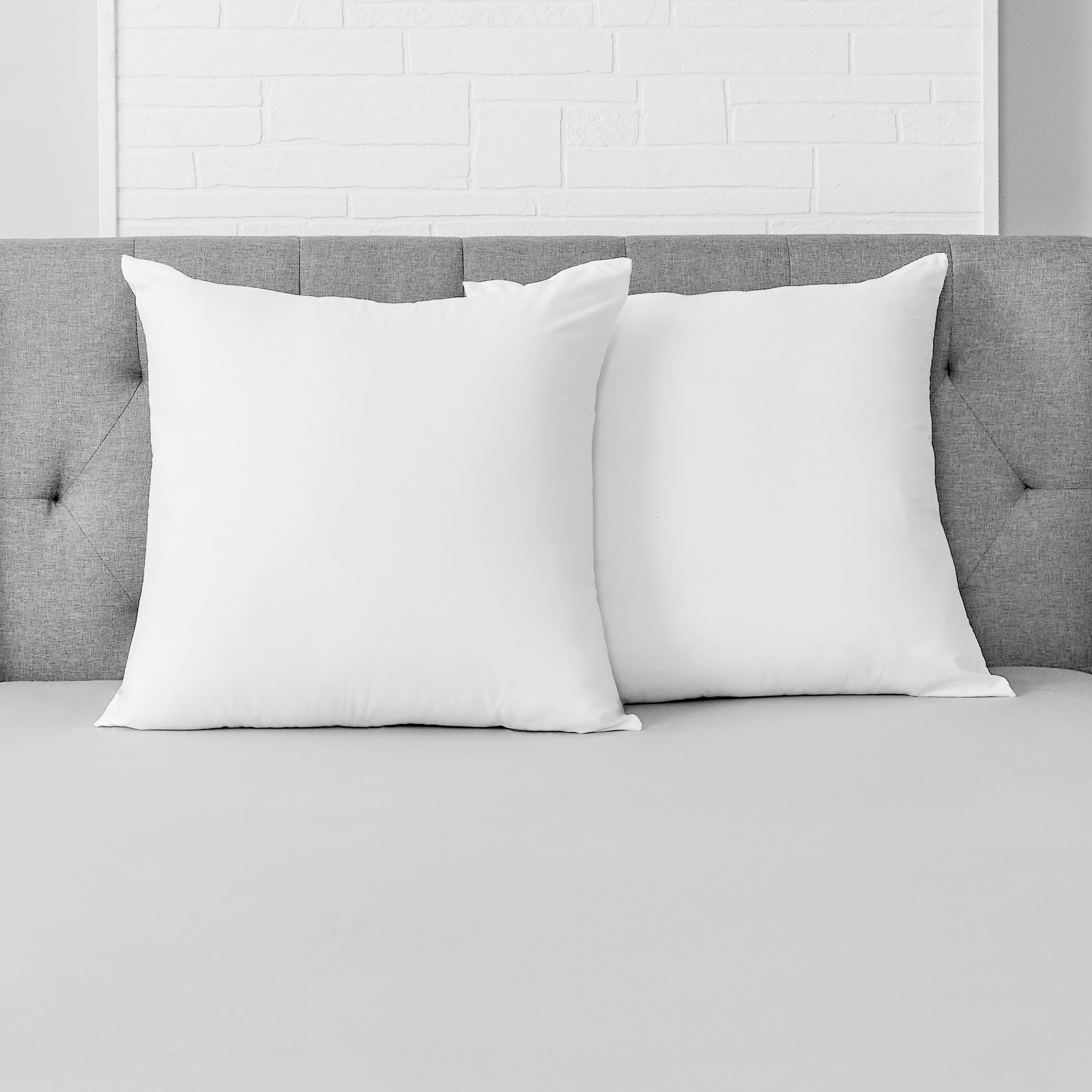 Orthopedic Support Cotton Euro Throw Pillow, 26" x 26", White- Allergy Defense Fabric - Decorative Throw Pillow Cushion for Sofa & Bed Detail