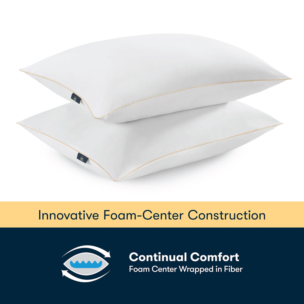 Hotel Collection pedic Bounce Back Standard/Queen Bed Pillow, Hypoallergenic Fill - Decorative Throw Pillow Cushion for Sofa & Bed Detail