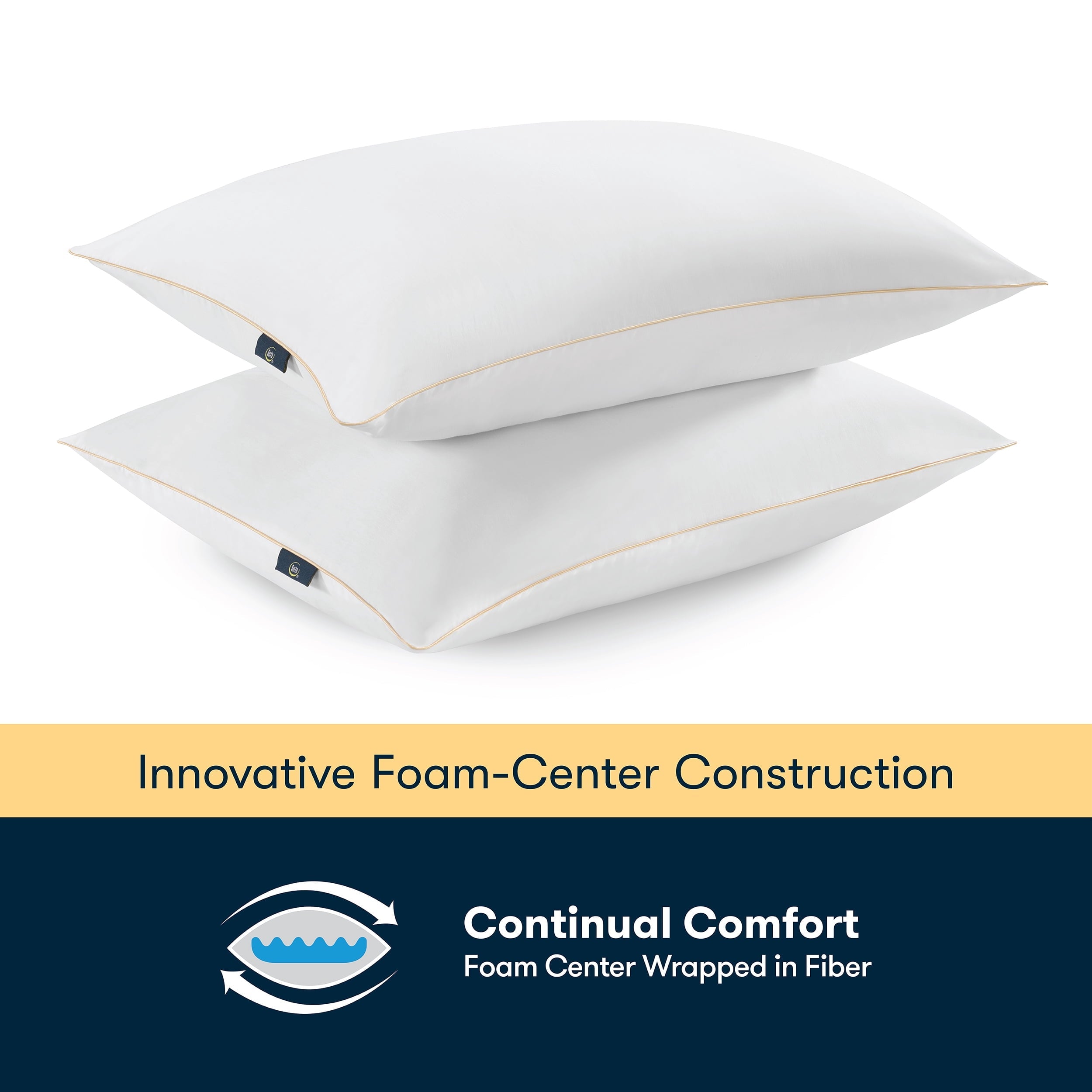 Hotel Collection pedic Bounce Back Standard/Queen Bed Pillow, Hypoallergenic Fill - Decorative Throw Pillow Cushion for Sofa & Bed Detail