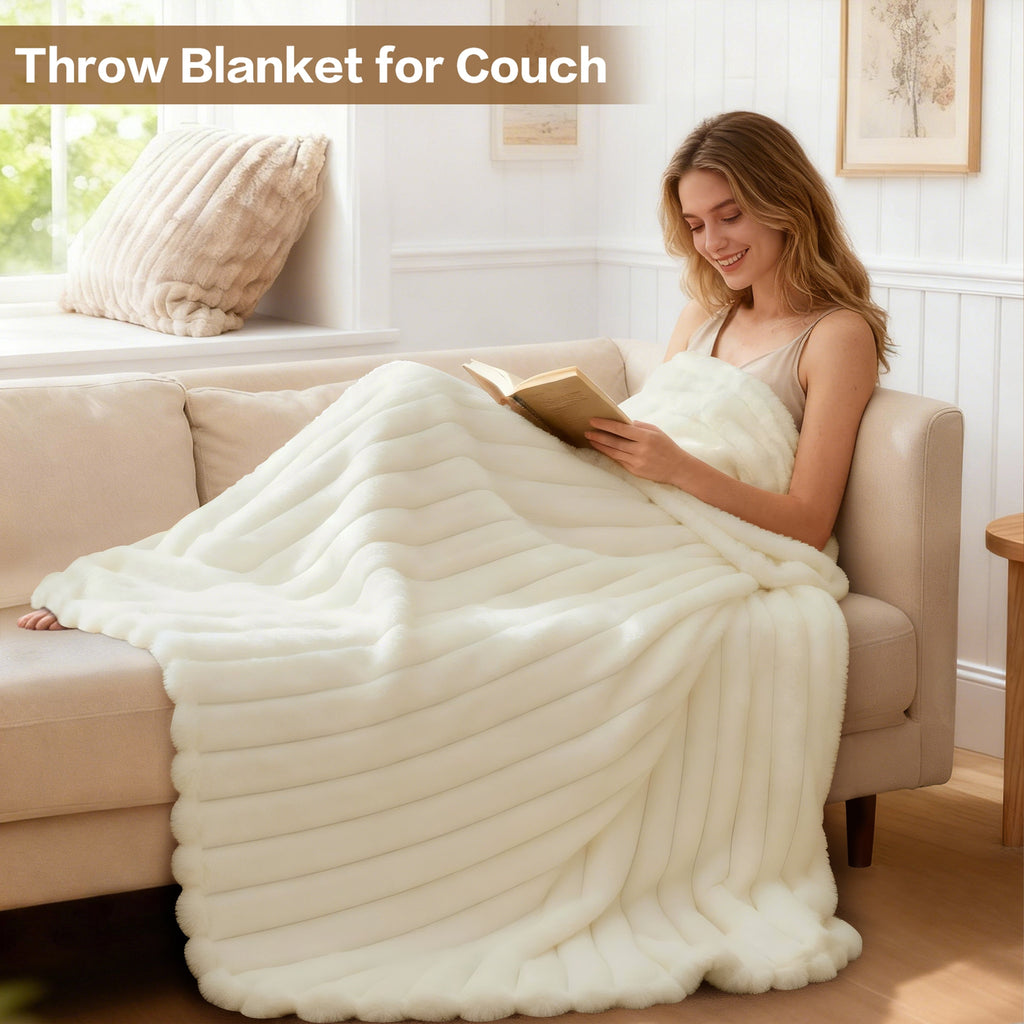 Cozy Fleece White Fleece Throw Blanket for Couch, Super Soft Cozy Blankets and Throws, Decorative Fleece Blankets for Women Men G... - Lightweight Plush Warm Blanket for All Seasons Detail
