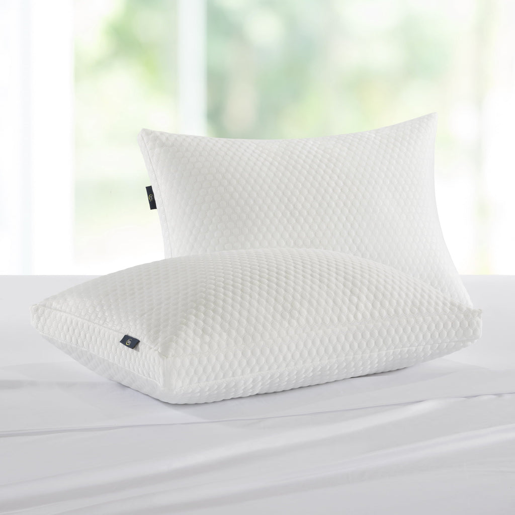 Ergonomic Memory Foam Sleep Chill Standard/Queen Bed Pillow, Hypoallergenic Fill - Hotel Quality Plush Sleeping Pillows Detail
