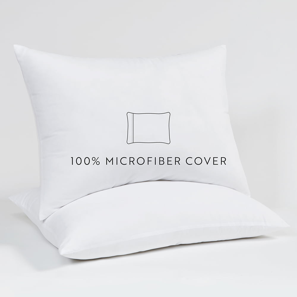 Hotel Collection Plush Bed Pillows 2-Pack For All Sleep Styles - Back, Side and Stomach Sleepers - in King Size - Decorative Throw Pillow Cushion for Sofa & Bed Detail