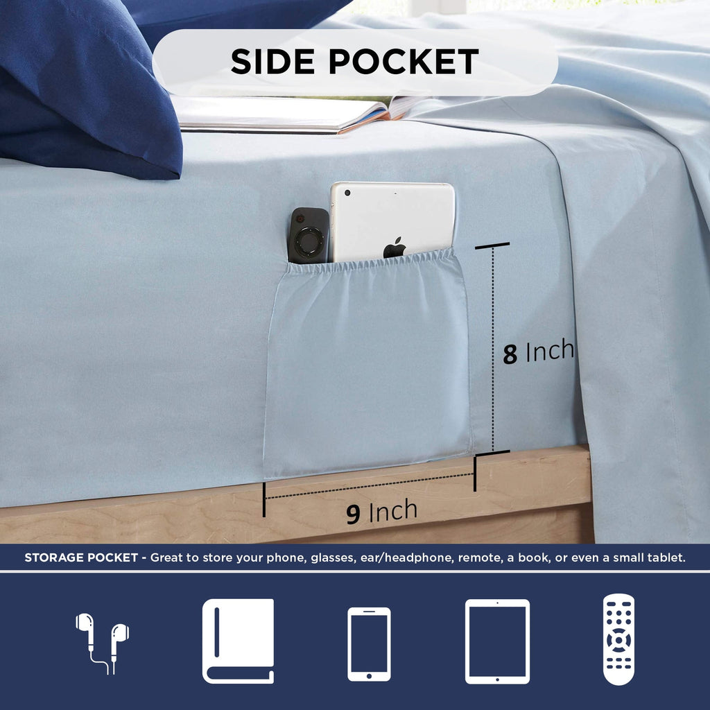 Heavyweight Warmth Queen Size Comforter Set, 9-Piece Bed in a Bag Queen, Navy Blue Bedding Comforter Set with Comforter, Flat Sheets, Fi... - Luxurious Quilted Duvet Cover Set Detail