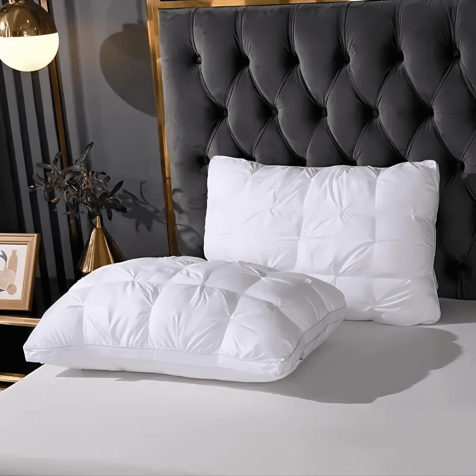 Fluffy Shredded Queen Size Bed Pillows Set of 2, Hotel Quality, Down Alternative Gusseted Bed Pillows for Side, Back, or Stomach Slee... - Orthopedic Shredded Foam Bed Pillow Set Detail