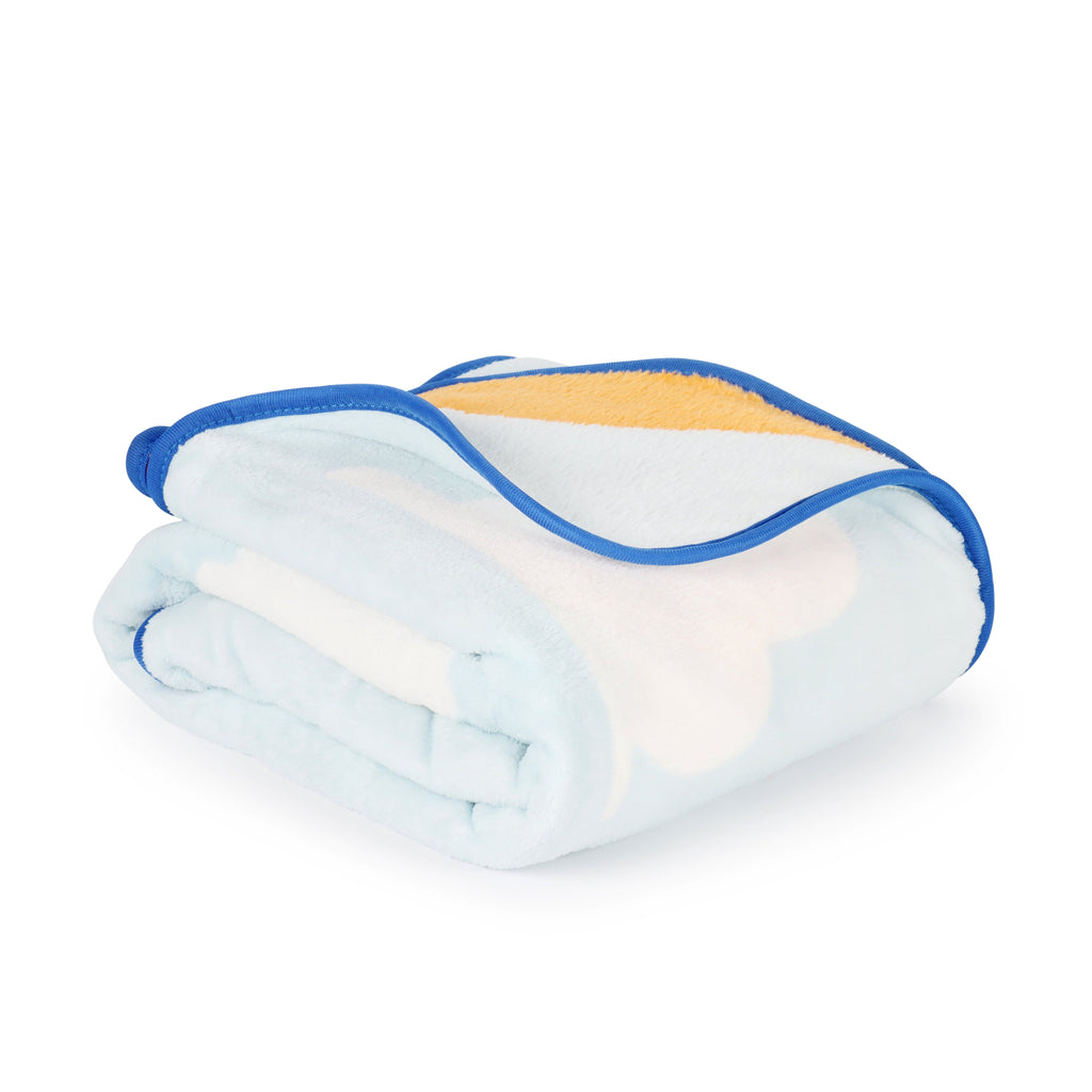 Lightweight Warm Clouds Kids Throw Blanket, Soft Coral Fleece, Blue, 46" x 60" - Cozy Fleece Throw Blanket for Couch & Bed Detail