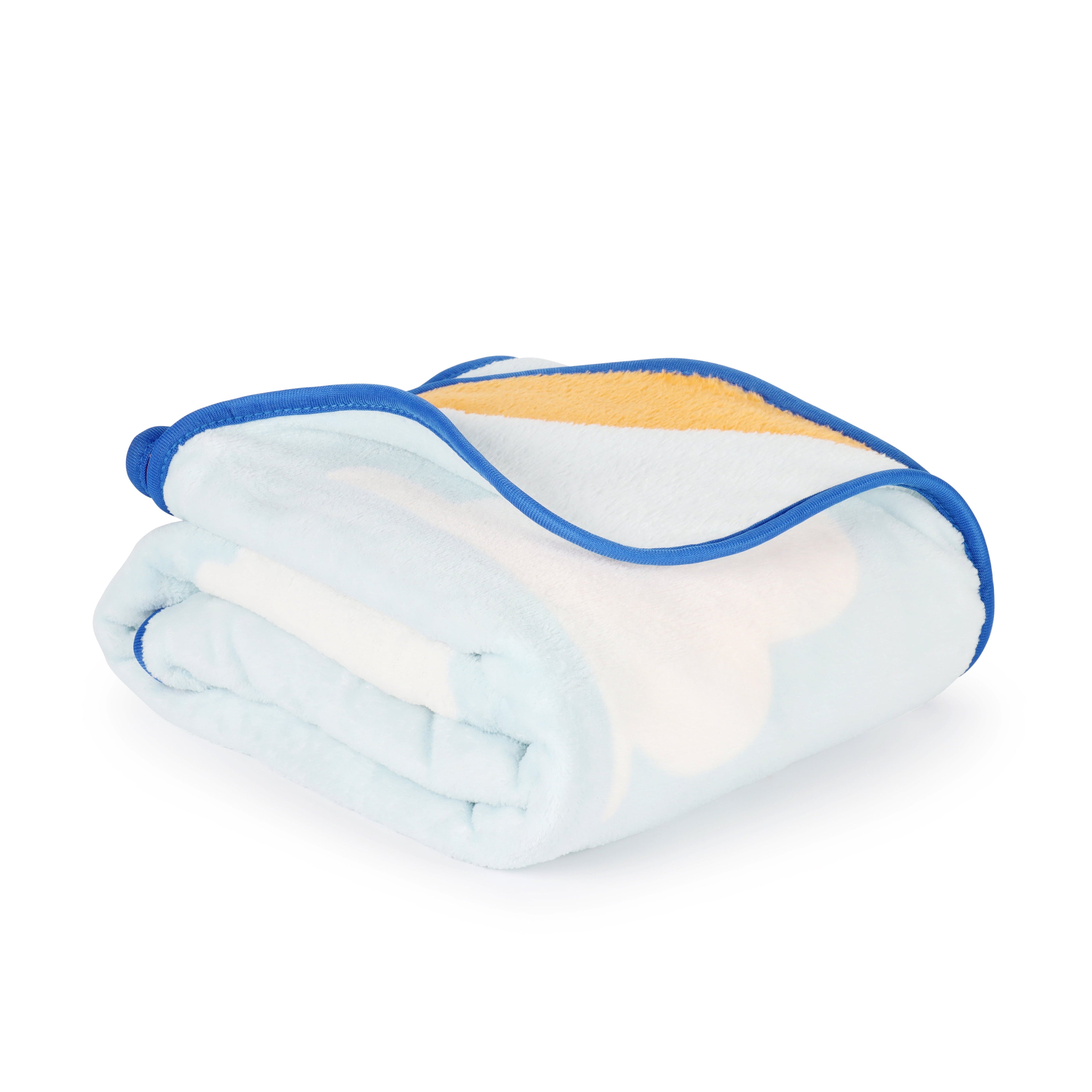 Lightweight Warm Clouds Kids Throw Blanket, Soft Coral Fleece, Blue, 46" x 60" - Cozy Fleece Throw Blanket for Couch & Bed Detail
