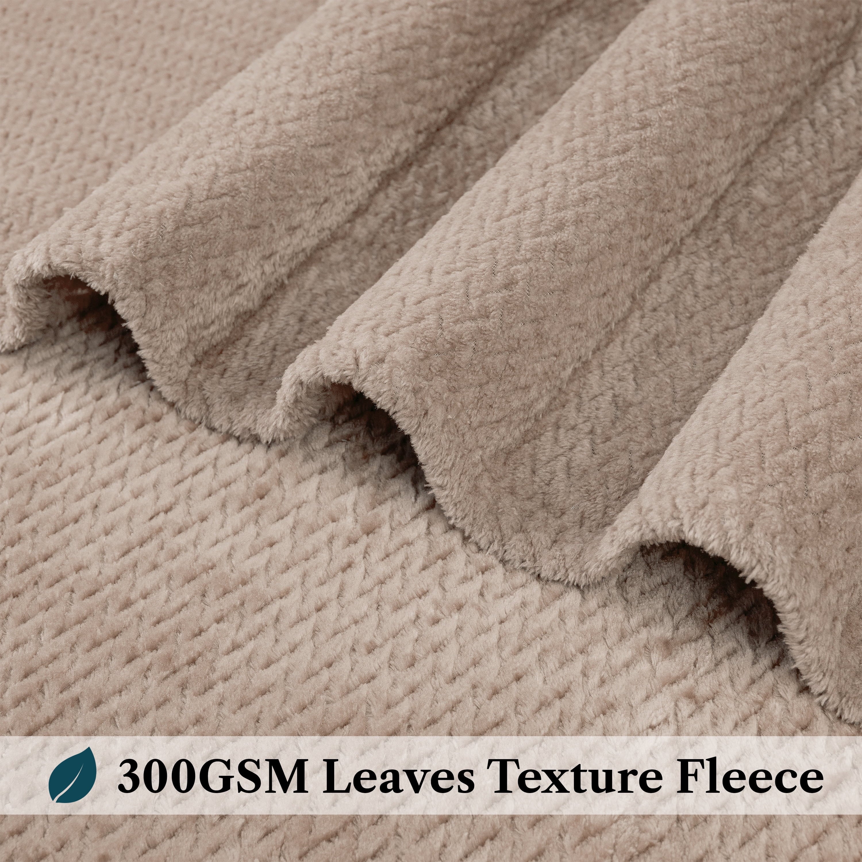 Cozy Fleece Soft Fleece Taupe Tan Throw Blanket for Couch, Lightweight Plush Warm Blankets for Bed, Fuzzy Cozy Flannel Blanket Th... - Super Soft Reversible Sherpa Flannel Blanket Detail