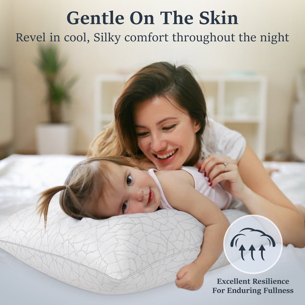 Hotel Collection Queen Size Bed Pillows 1-Pack,2.2lb High Quality Down Alternative Filled,3D Breathable Cover,Hotel Collection Pillows... - Orthopedic Shredded Foam Bed Pillow Set Detail