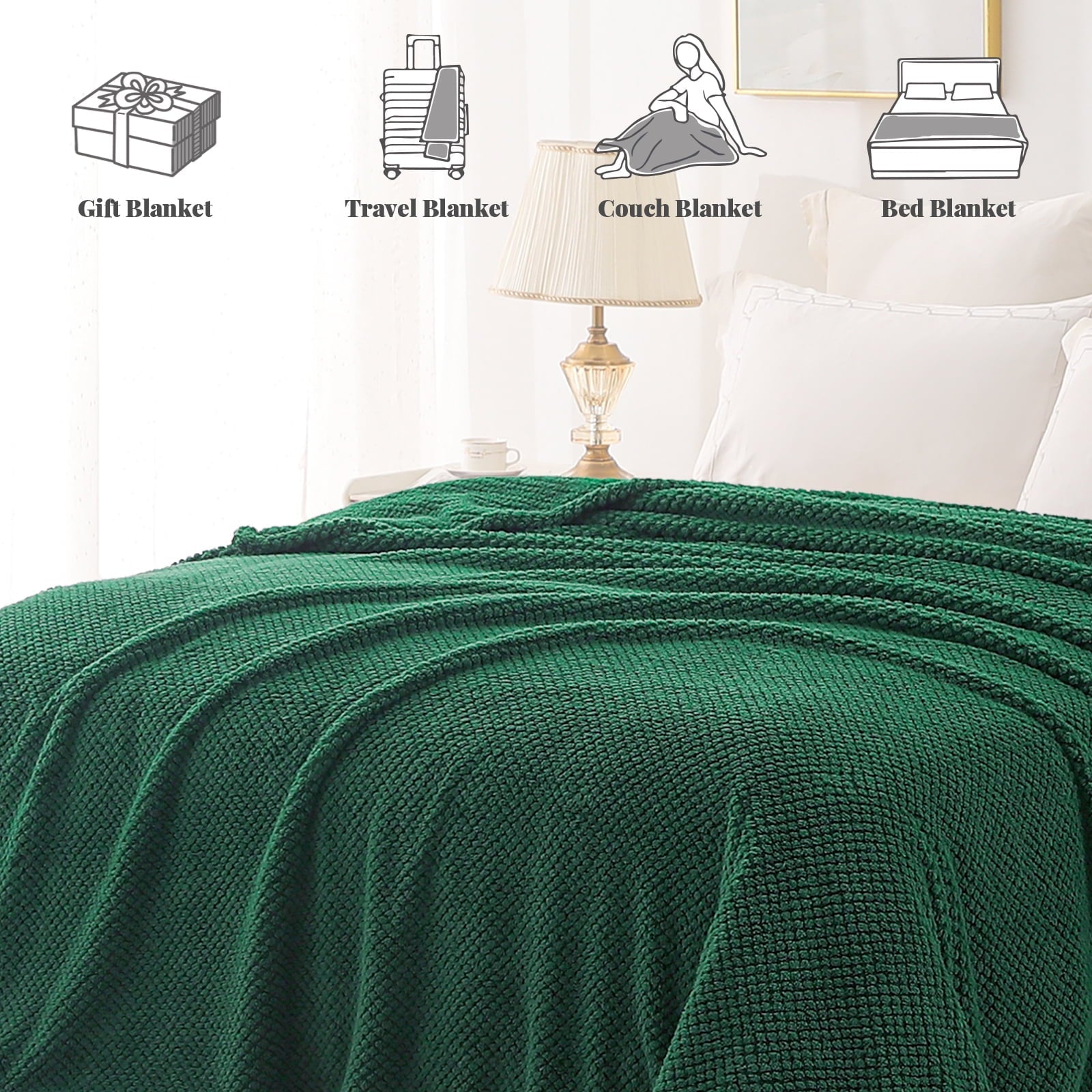 Super Soft Flannel Fuzzy Fleece 50"x70" Throw Blanket for Couch, Fluffy Warm Soft Jacquard Blankets for Fall Winter, Lightweight and Coz... - Cozy Fleece Throw Blanket for Couch & Bed Detail