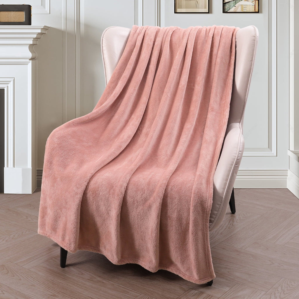 Cozy Fleece Fleece Throw Blanket for Couch, Sofa, Super Soft and Warm Blankets, Pink Throw All Season Use, Cozy, Plush, Lightweig... - Super Soft Reversible Sherpa Flannel Blanket Detail