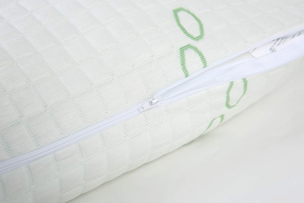 Hotel Collection Queen Size Bamboo Pillow, Memory Foam Bed Pillows with Washable Pillowcases, Queen - Hotel Quality Plush Sleeping Pillows Detail