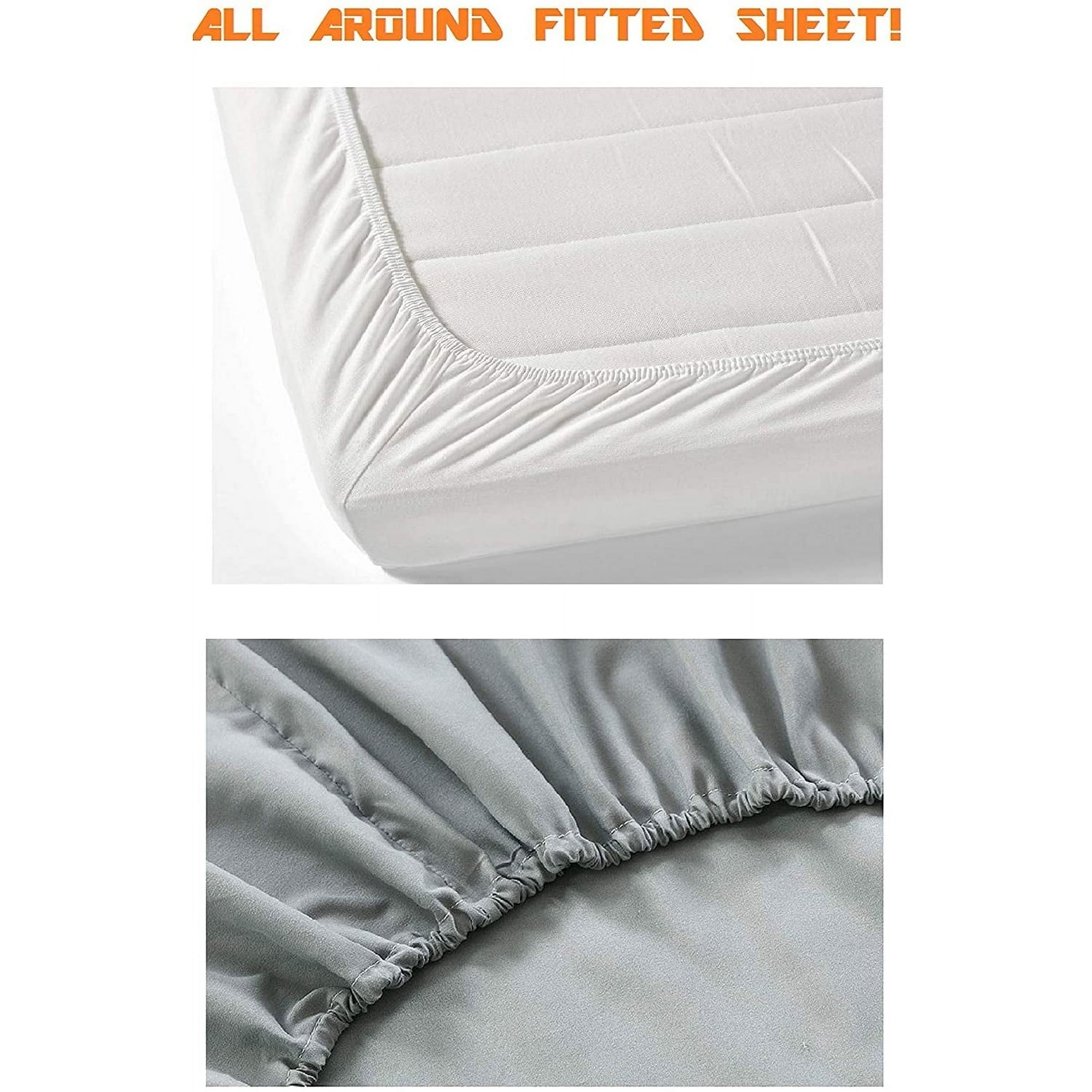 Breathable Luxury 4 Pieces Bed Sheet Set With Flat Fitted and 2 Pillowcases King-Dusty Rose - Luxury Bed Sheet Set with Deep Pockets Detail