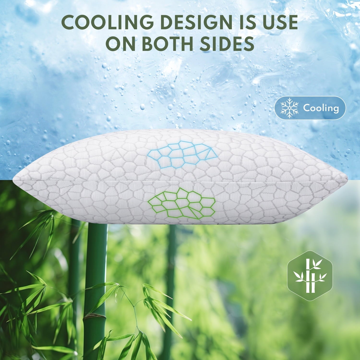 Hotel Collection Cooling Memory Foam Queen Pillows for bed 2 Pack,Adjustable Support & Heat Dissipation Tech for Side,Back,Stomach & H... - Ergonomic Memory Foam Pillow for Neck Pain Support Detail