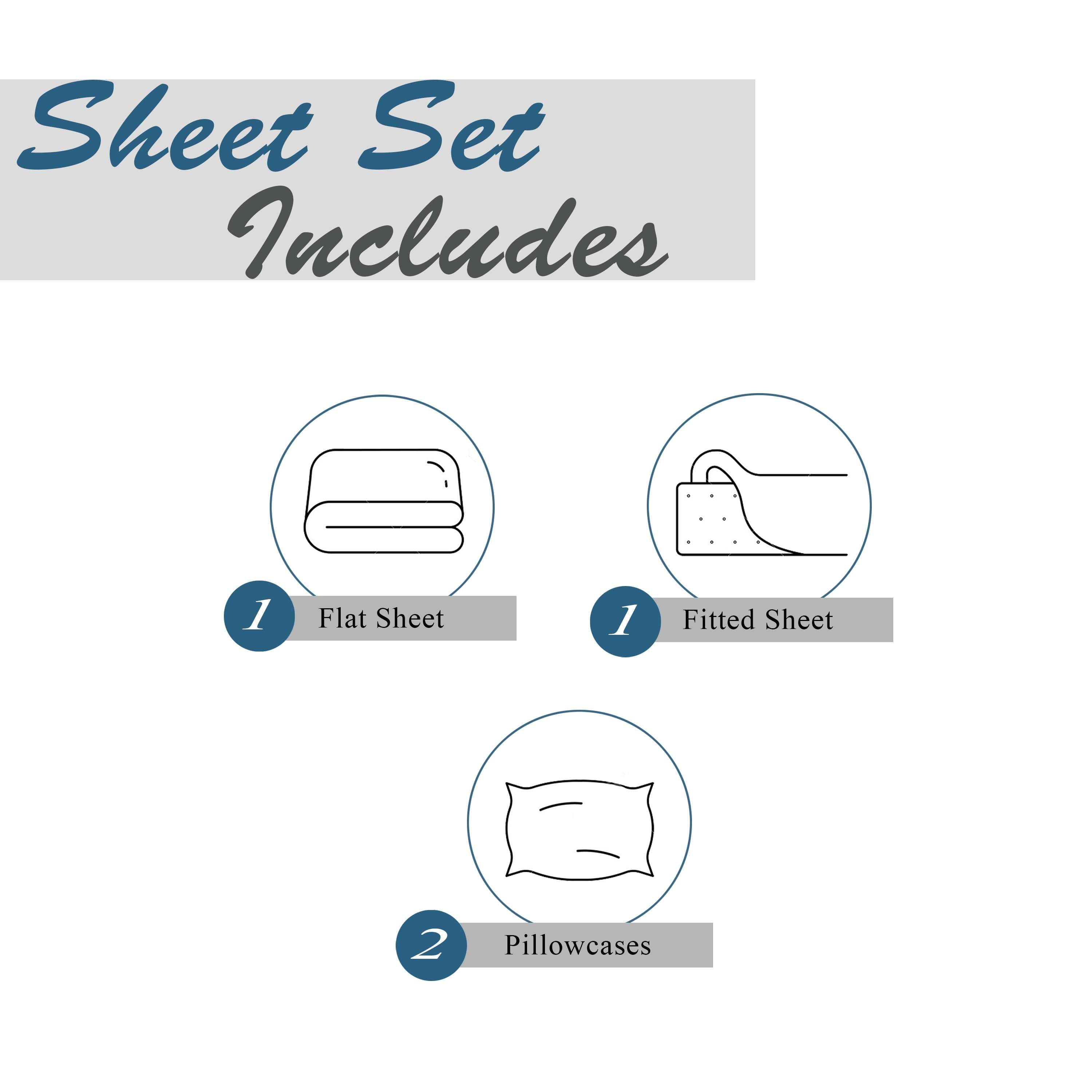 Wrinkle-Resistant Cotton Rich Extra Soft Jersey Bed Sheet Set, Queen, Charcoal, 4 Pieces - Cooling Hotel Quality Bedding Sheets and Pillowcases Detail
