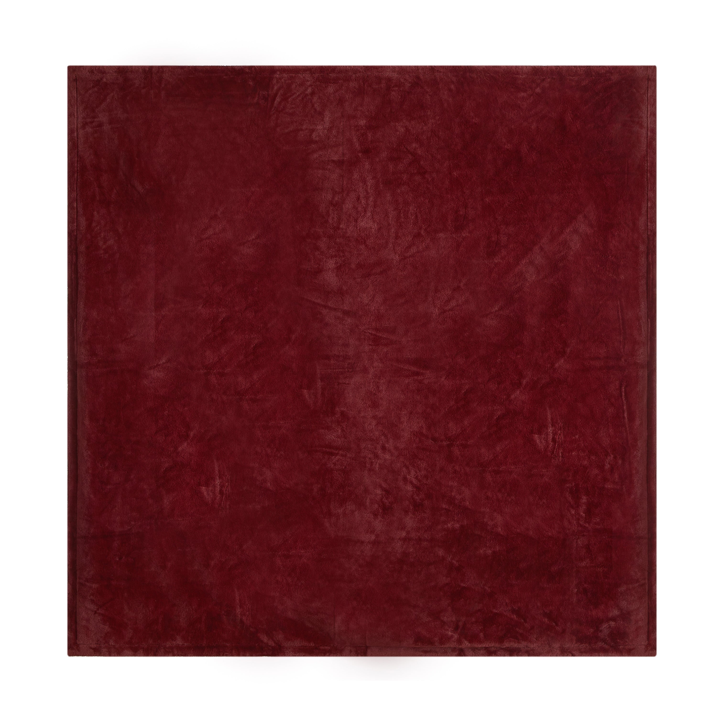 Super Soft Flannel Cozy Faux Fur Super Soft luxury Blanket, Full/Queen, Luscious Merlot - Lightweight Plush Warm Blanket for All Seasons Detail