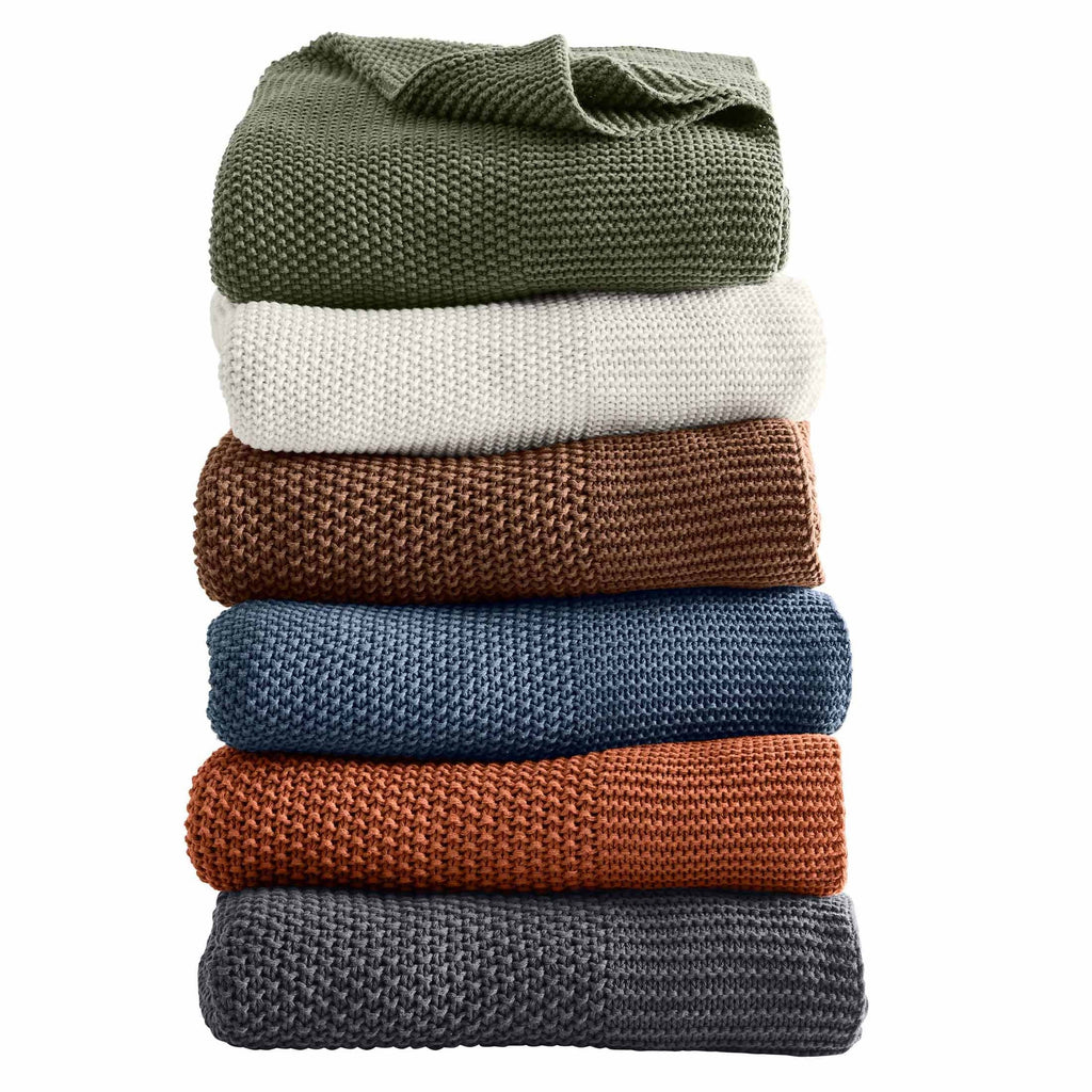 Cozy Fleece Chunky Knit Papyrus Throw, Cotton-Blend, 50"x60", 2.3 lb, All Ages - Lightweight Plush Warm Blanket for All Seasons Detail