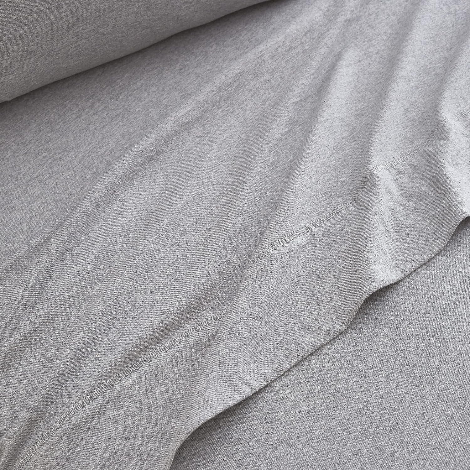 Ultra-Soft Jersey Knit Full Size Sheets 4pc|100% T-Shirt Cotton Blend Super Soft Breathable Jersey Sheets Full Size Bed, Stretch... - Luxury Bed Sheet Set with Deep Pockets Detail