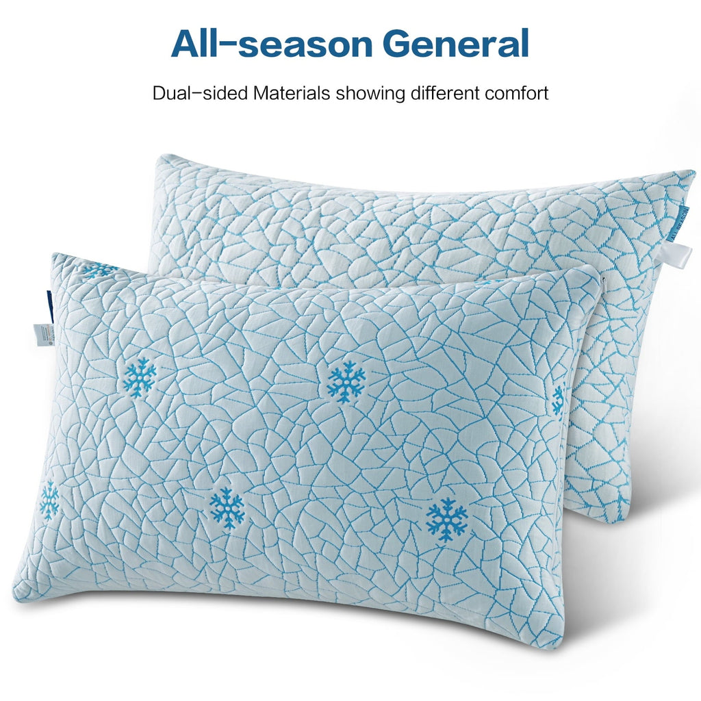 Ergonomic Memory Foam Cooling Memory Foam Queen Pillows Set of 2,Adjustable Support & Heat Dissipation Tech for Side,Back,Stomach & Hot Sle... - Decorative Throw Pillow Cushion for Sofa & Bed Detail