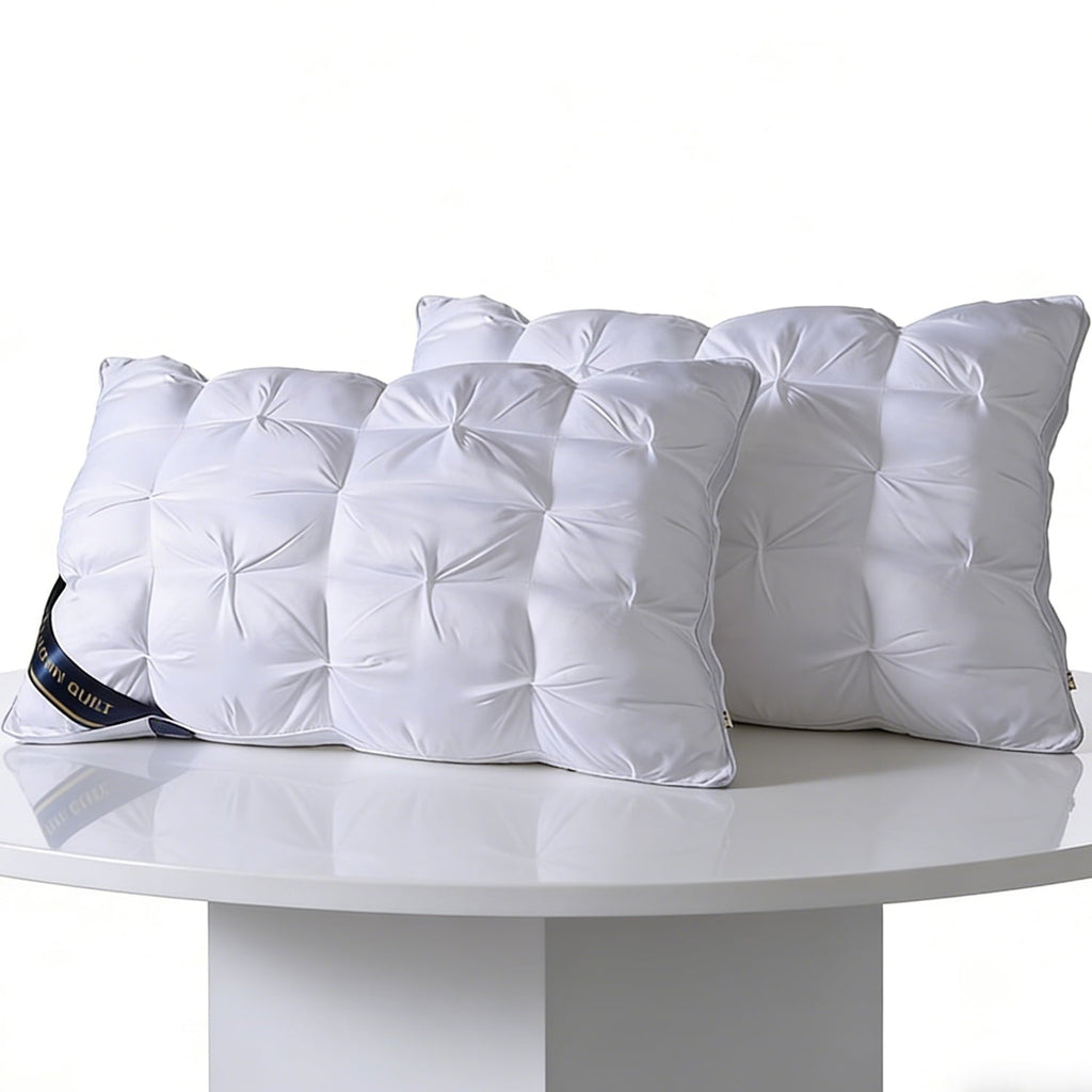Ergonomic Memory Foam 2-Pack White Twisted Bed Pillows (20" x 16.5") - Soft Plush Down Alternative, Breathable and Hypoallergenic, Standard... - Orthopedic Shredded Foam Bed Pillow Set Detail
