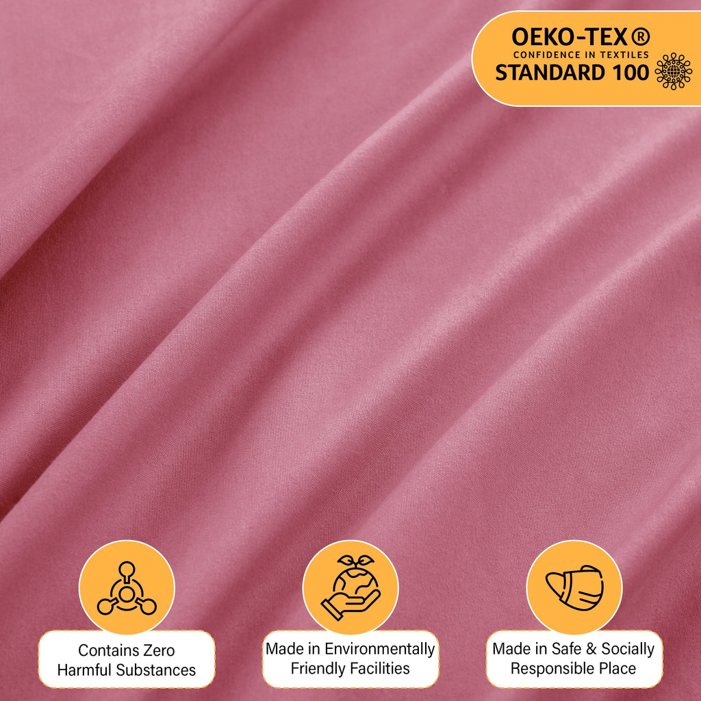 Cooling Sateen Size Sheet Set, 4-Piece Plain Soft Microfiber – Deep Pocket Bed Sheets, Includes 1 Fitted Sheet, 1 Flat Sheet, 2 Pill... - Luxury Bed Sheet Set with Deep Pockets Detail