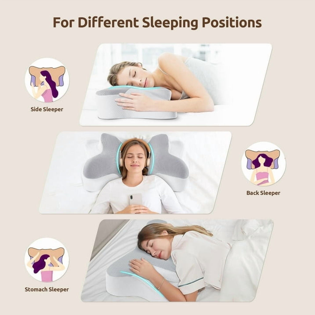 Hotel Collection Cervical Pillow for Sleeping Memory Foam Neck Pain Relief Contour Orthopedic Ergonomic Pillows for Women Side Sleeper... - Hotel Quality Plush Sleeping Pillows Detail