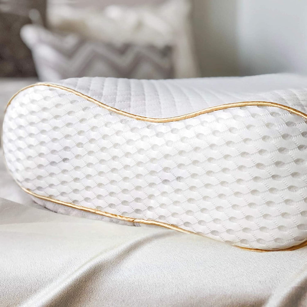 Hotel Collection Queen Memory Foam Pillow + Extra Pillowcase, Bed Pillow for Neck & Shoulders for Adult - Hotel Quality Plush Sleeping Pillows Detail