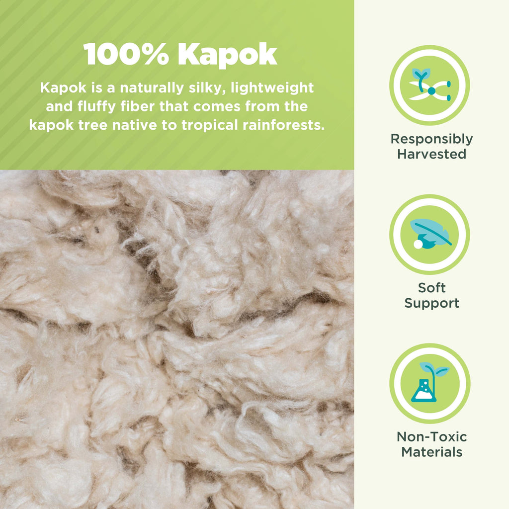 Ergonomic Memory Foam Kapok 20x26" Standard Bed Pillow – Organic Cotton Fabric Soft Sleeping Pillow - Made in USA - Ergonomic Memory Foam Pillow for Neck Pain Support Detail