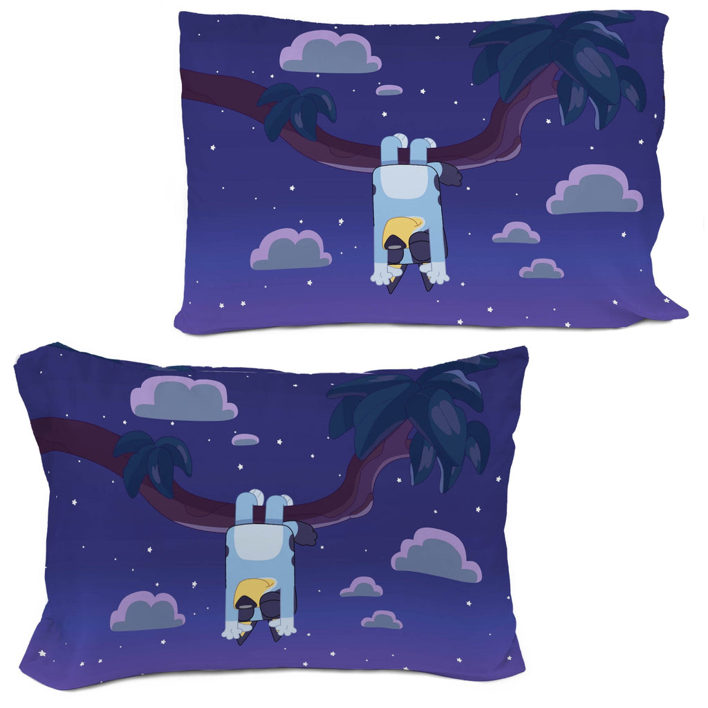 All-Season Dream Kids 2 Piece Blue Reversible Comforter and Pillowcase Bedding Set, Twin/Full - Luxurious Quilted Duvet Cover Set Detail