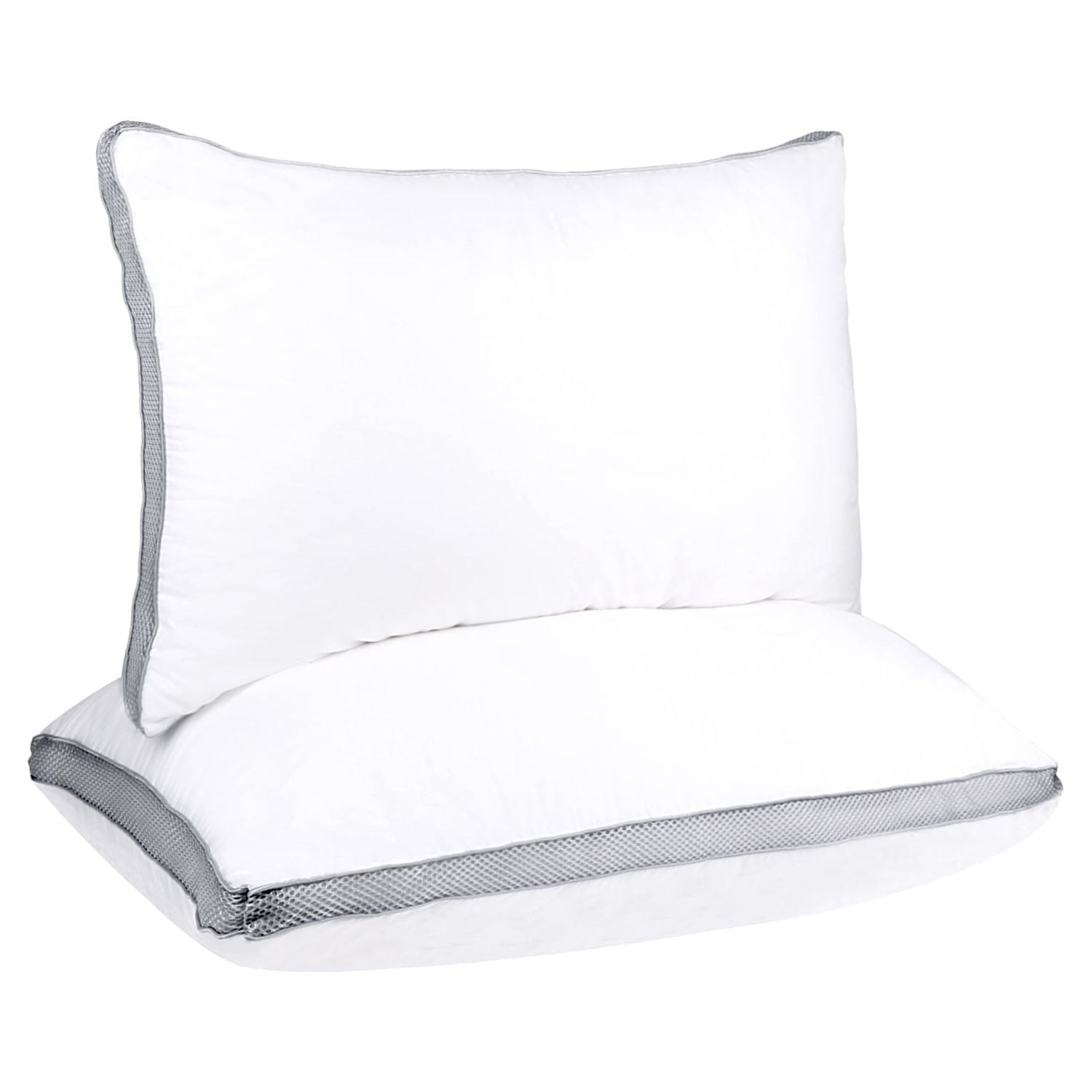 Hotel Collection 2 Pack Cotton Down Alternative Pillows,Queen Size Bed Pillows Gusseted Hypoallergenic - Decorative Throw Pillow Cushion for Sofa & Bed Detail