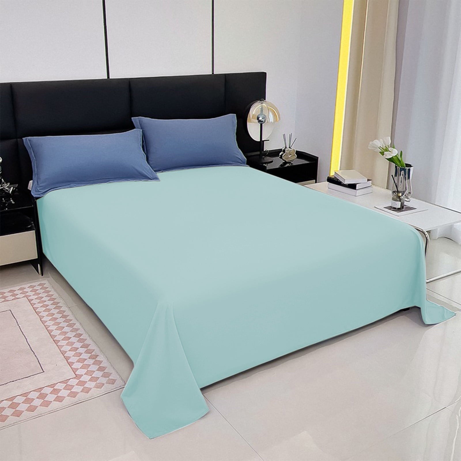 Ultra-Soft Under $5 Clearance! InsCrazy Bed Sheet, 100% Cotton Household Solid Color, Soft and breathable Bed Sheet Piece 66 x 96" - Breathable Egyptian Cotton Flat & Fitted Sheets Detail