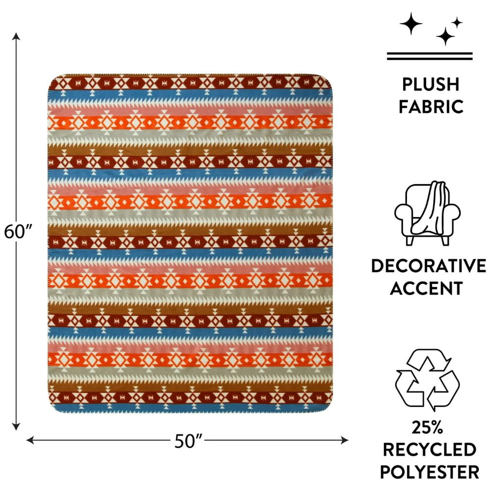 Lightweight Warm Stripe Fleece Throw - Lightweight Plush Warm Blanket for All Seasons Detail