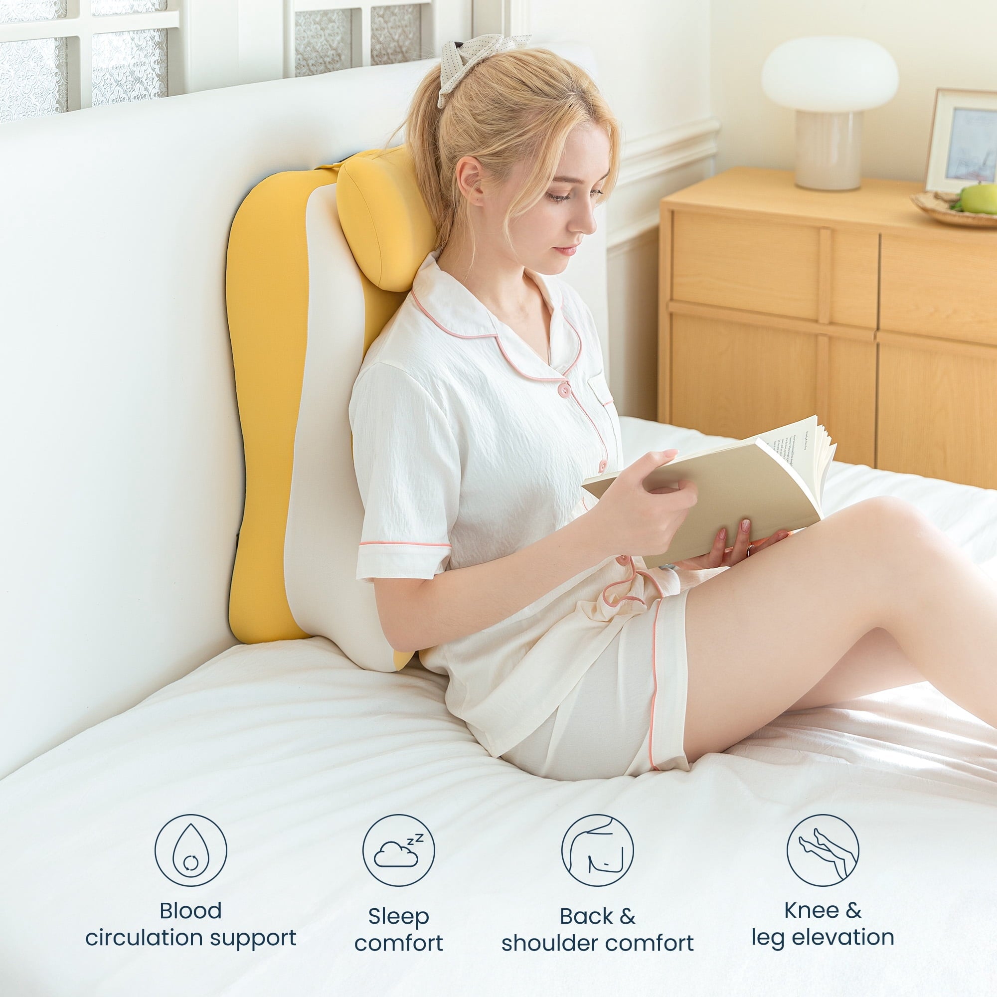 Fluffy Shredded Memory Foam Reading Pillow, Multi-Position Support Bed Pillow for Petite Adults, Reading Tools, Fun Couple Pillows Pr... - Ergonomic Memory Foam Pillow for Neck Pain Support Detail