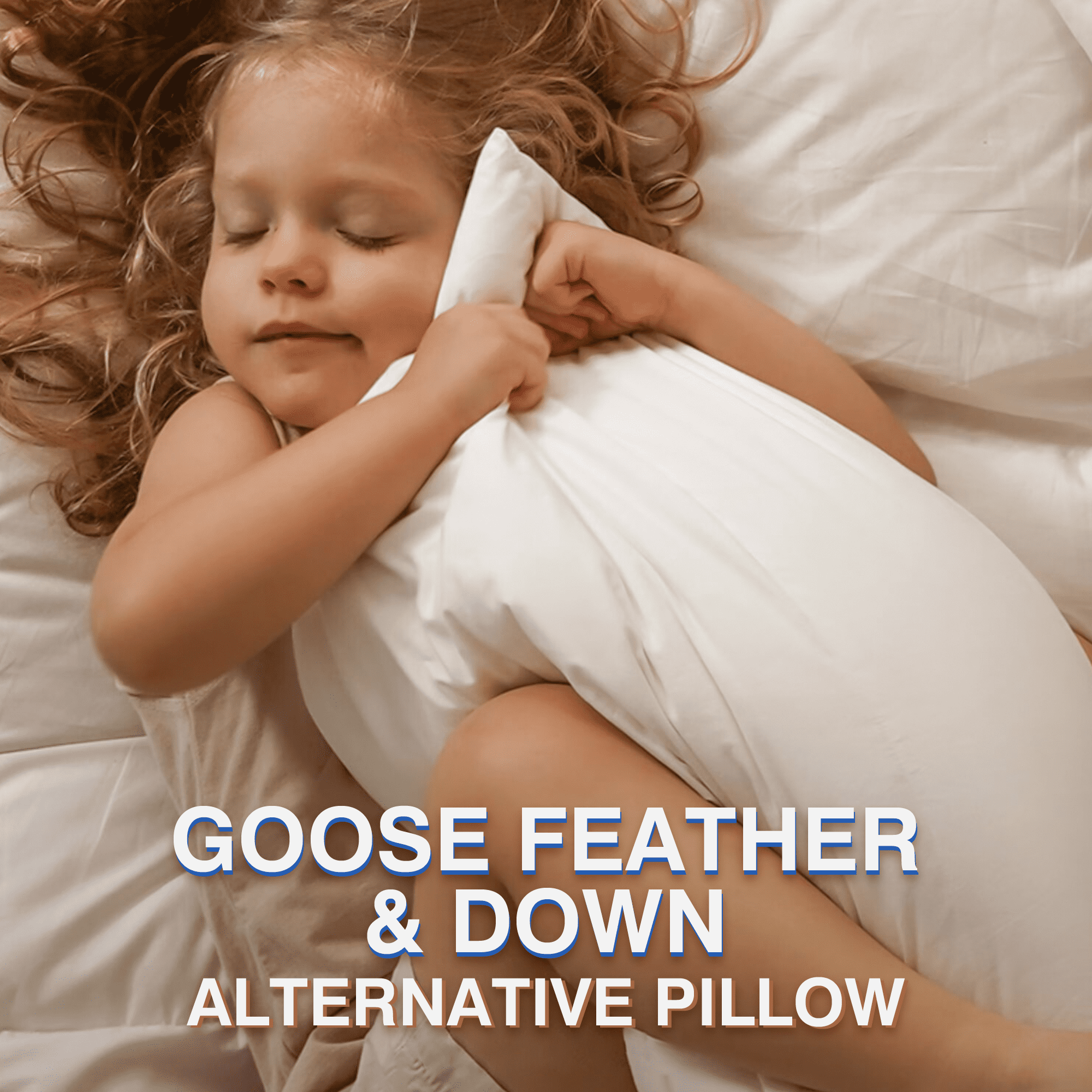 Ergonomic Memory Foam Goose Feather and Down Pillows Queen Size Set of 2 Luxury Hotel Bed Pillows with Cotton Cover - Ergonomic Memory Foam Pillow for Neck Pain Support Detail