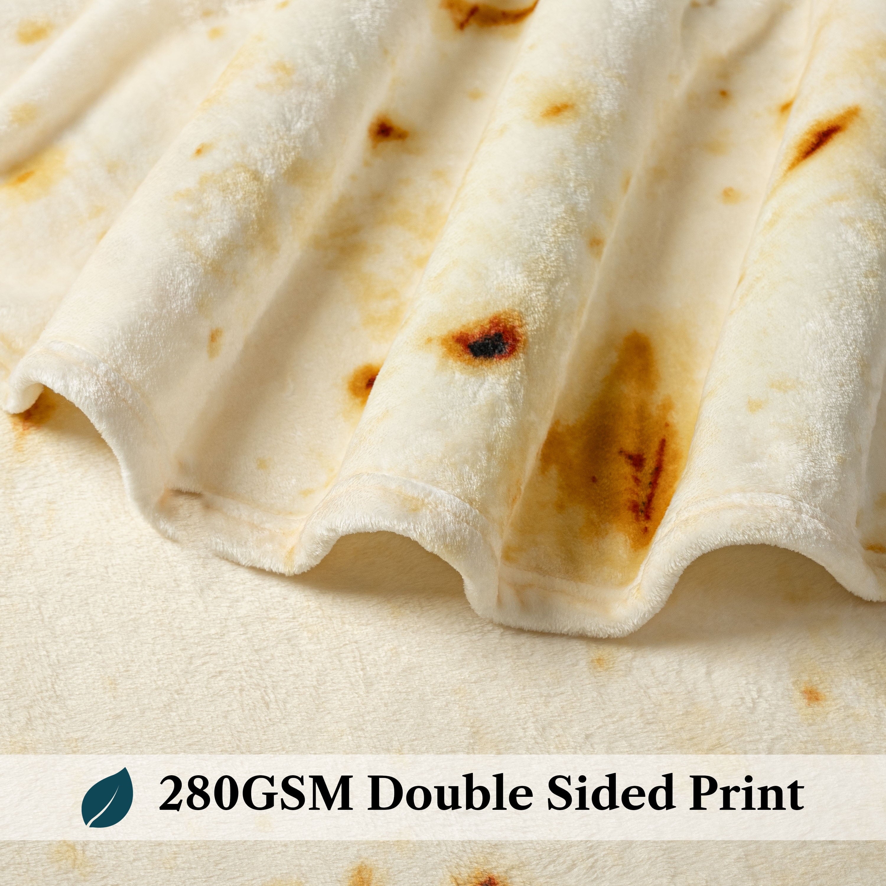 Super Soft Flannel Burrito Tortilla Blanket, Double Sided Taco Flour Wrap Novelty Throw for Adult Kid Teen, Realistic Food Blanket, Funn... - Lightweight Plush Warm Blanket for All Seasons Detail
